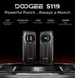 DOOGEE S119 Rugged Phone 1.32" Rear Display 6.72" FHD+IPS 32GB(8+24) 512GB 100MP Camera