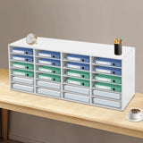 White PVC 100*30*42cm 24 Slot File Sorting Cabinet Adjustable Shelf Storage