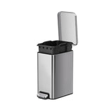 2.6 Gallon Small Stainless Steel Step Trash Can for Bedroom and Office Use, Silver Soft-Close