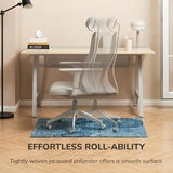 Rug'd Office Chair Mat for Carpet and Hardwood Floor - Jacquard Woven Top Anti-Slip Backing Low Pile Floor