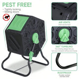Plastic 18.5 Gallon Compost Tumbler Bin Tumbling Fertilizer Composter For Garden