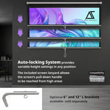 110 Inch Manual Pull Down Projector Screen, 16:9 Retractable with Auto-Lock