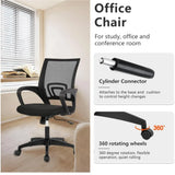 PayLessHere Black Mesh Office Chair Adjustable Lumbar Support Armrest