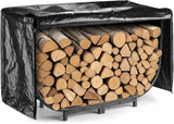 40 Inch Heavy Duty Firewood Rack with Cover, Outdoor Log Storage for Fireplace