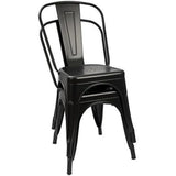Furmax Metal Dining Chair Indoor-Outdoor Use Stackable Classic Trattoria Chair Chic Dining Bistro Cafe