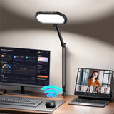 LED Desk Lamp for Home Office with Stepless Dimmable Knob Remote