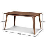 60-inch Rectangular Walnut Dining Table, Customizable