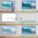 Foldable 70" Projector Screen w/ Lightweight Telescopic Pole Frame for Home