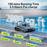 (2025 New) Cordless Robotic Cleaner, for Inground Pools up to 2000 Sq.f