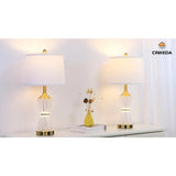 Modern Table Lamps for Living Room 26"with 2 Textured LED Night Light