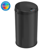 8 Gallon Round Sensor Trash Can with Deodorizer, Matte Black Stainless Steel, Touchless Automatic Lid
