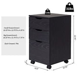 3 Drawer Mobile File Cabinet Rolling Printer Stand Vertical Filing Cabinet Brown Wood Grain Portable Storage