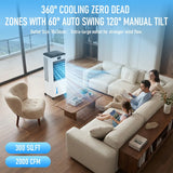 Evaporative Air Cooler, Energy-Efficient 60W with Remote  for Home Office