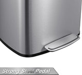 50L/13Gal Heavy Duty Hands-Free Stainless Steel Kitchen Trash Can