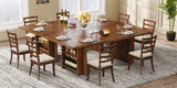Tribesigns Dining Table for 6 to 8, 63-Inch Rectangular Wooden Kitchen Table with Storage