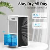 Dehumidifier, 88oz Water Tank, Portable Dehumidifier for Bedroom,1000 sq.ft