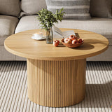 Round Coffee Table with Metal Frame, 35" Coffee Tables for Living Room