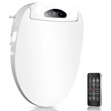 Electric Toilet Seat with Remote Control, Heated Toilet Seat, Warm Air Dryer, Soft Closed Lid, Night Light, LED Display, Self-Clean, Stainless Steel Nozzle,