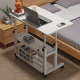 Height Adjustable Computer Desk with Rolling Wheels Adjustable Bedside Laptop Desk Height Adjustable