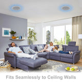 Herdio 5.25” 4PCS Flush Mount Bluetooth Ceiling Speaker System Max Power 600W Great For Humid Indoor