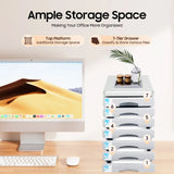 Office Filing Cabinet, 7 Drawer Aluminum Alloy Desktop File Cabinet