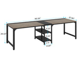 Tribesigns 90.55'' 2 Person Desk with Storage Shelves, Double Computer Desk
