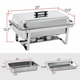 2 Pack 8 QT Folding Stainless Steel Chafing Buffet Chafing Dish Sets with Warmer