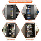 Metal Storage Cabinet with 5 Adjustable Shees, Garage Storage Cabinet with Lock