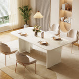Tribesigns Modern White Dining Table for 4-6 People, 63" Large Rectangle Kitchen Table