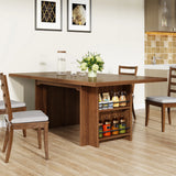Tribesigns Dining Table for 6 to 8, 63-Inch Rectangular Wooden Kitchen Table with Storage