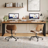 2-Person Desk with Metal Frame,Double Desk for Two People