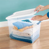 Under Bed Storage Bins with Lids, Clear Plastic, 25 Quart for Closet, Bathroom
