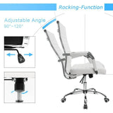Furmax Ribbed Office Desk Chair Mid-Back PU Leather Executive Conference Task Chair