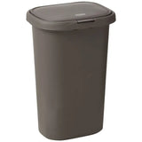 Spring Top Trash Can with Lid 13 Gallon Gray Plastic Garbage Bin for Home Kitchen