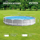 Backyard outdoor swimming pool set: 12 ft x 30 in with 530 GPH filter pump