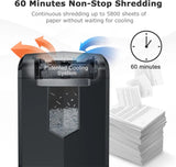 18-Sheet Heavy Duty Cross-Cut Paper Shredder, 60-Minute Continuous Run, 6-Gallon Pullout Bin