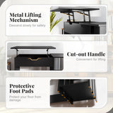 Lift Top Computer Desk Standing Desk w/ Hidden Compartments