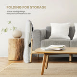 JHK 28IN Cozy Saucer Chairs Soft Faux Fur Large Size Folding Lounge Living Room Padded Seat