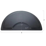 Salon Chair Anti-Fatigue Floor Mat for Barber Shop - 3'x5' Black Semi Circle for Hair Stylist