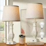 Dimmable Table Lamps Set of 2, Rustic Farmhouse Table Lamps for Living Room