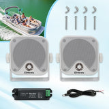 Herdio 4''  Waterproof Speaker Bluetoot Marine 100W Heavy Duty Boat Surface Mounted For Camper Skid Steer