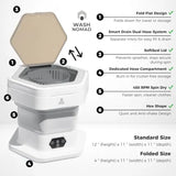 Portable 12L Folding Washing Machine for Baby Clothes Underwear Delicates - Foldable Quiet Space