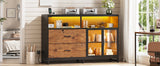 59" File Cabinet, 2 Drawers Filing Cabinets for Home Office fit Legal/Letter