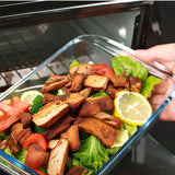 Large 1800ml Glass Loaf Pan Set 2pcs with Lid Oven Safe Baking Dish Ideal for Cakes