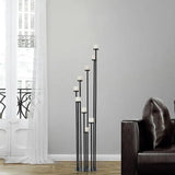 6PCS Black 9 Arm Metal Floor Candle Holders Tall Set for Party Event(46Inches)