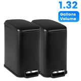 us13 Gallon Trash Can, 5L/30/50 Liter Kitchen Garbage Can Fingerprint Proof Stainless Steel with Removable Inner Bucket And Hinged Lids, Pedal Rubbish