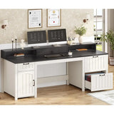 63 Modern Executive Desk with Drawer and Monitor Stand, Home Office Desk