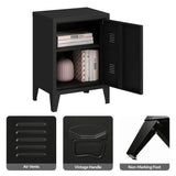 Metal Nightstand Modern End Side Table with Shelf for Living Room, Bedroom
