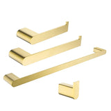 Brushed Gold  Bathroom Accessories Sets 4 Wall Mounted Towel Bar Robe Hooks MD DC PRINT