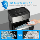 Micro Cut Paper Shredder 12 Sheet, P-4 High Security, 55 dB Ultra-Quiet
